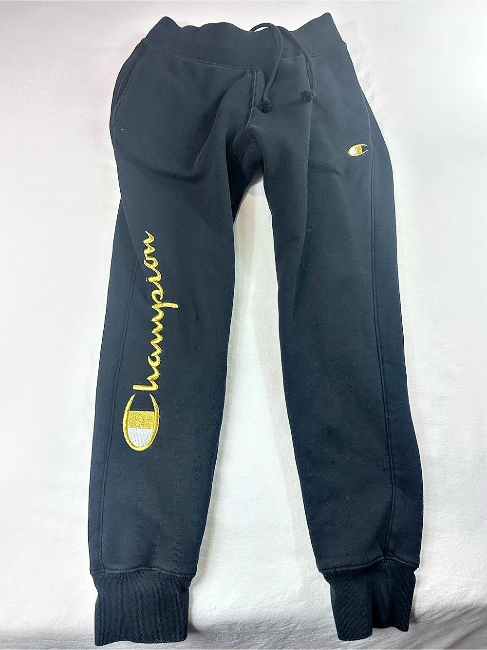 Champion Reverse Weave Script Logo Sweatpants Black Medium